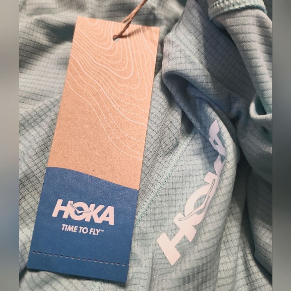 HOKA One One Women's Glide 3/4 Sleeve Shirt Teal Blue Size L New - Picture 7 of 7